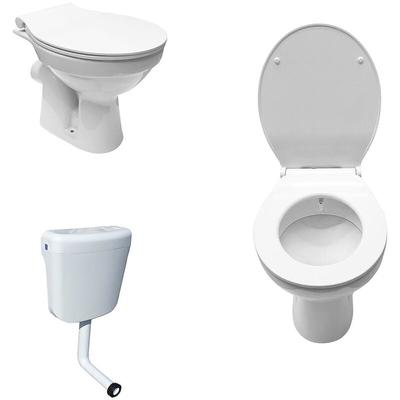 Belvit - Komplettset Stand wc Taharet/Bidet Abgang Waagerecht Wand + Deckel + Spülkasten Image