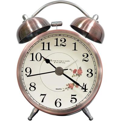 Klassische Glocke, Vintage Retro stiller Morgenwecker, beleuchteter analoger Wecker für erwachsene Image