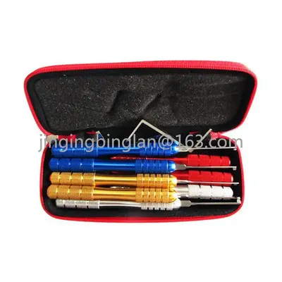 Schlosser-Set HUK 8 + 2 Stück bunte Grübchen Kaba Lock Picks Schlosser-Pick-Werkzeuge für Kaba-Schlösser Schlosser-Werkzeug-Set