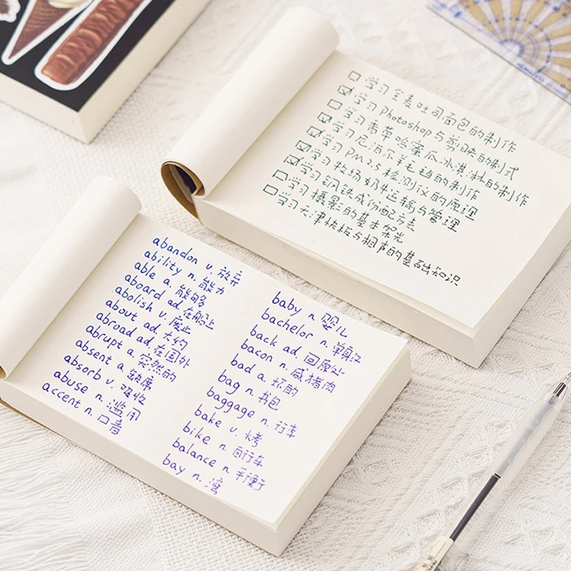 Kawaii 500-seitiges leeres Notizbuch für Studenten, Skizzieren, Graffiti, dickes, zerreißbares Notizbuch, Schreibwaren, Skizzenbuch, koreanisches Briefpapier Image