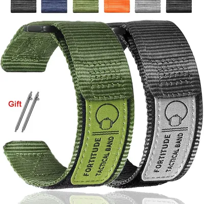 20 mm 22 mm Nylonarmband für Samsung Watch5 4 3 Band für Amazfit Armband Canvas Weich Bequem Image