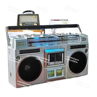 Retro nostalgische Stereo Zwei Kanal Kassette Maschine Radio Recorder Recorder Bluetooth Karte Image