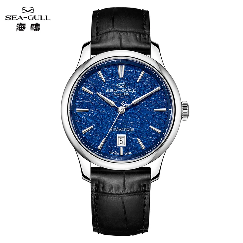 Seagull Außergewöhnliche Serie Schneeflocke Welle Zifferblatt männer Automatische Mechanische Uhr Kalender Mode Luxus Armbanduhr 40mm 1133A Image