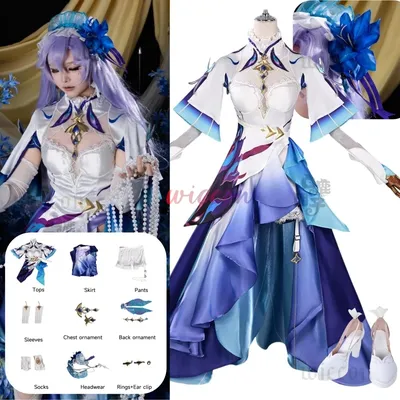 Wuthering Waves Cantarella Cosplay Kostüm Perücke Kleid Kopfbedeckung Ohrringe Rinascita Fisalia Image