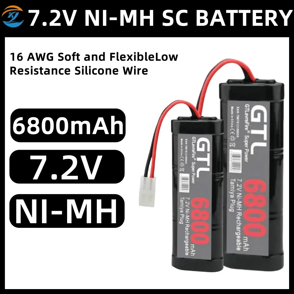 7,2 V Batterie 6800 mah NiMH Ersatz RC Batterie für RC Spielzeug Rennwagen Boot Flugzeuge 7,2 v Ni-Mh Baterias mit Tamiya Stecker