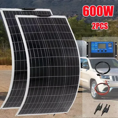 600W 300W Solar Panel Kit 18V High Power Wasserdichte Outdoor Solar Zellen Power Aufladen Für Hause dach Balkon Camping Auto RV Boot