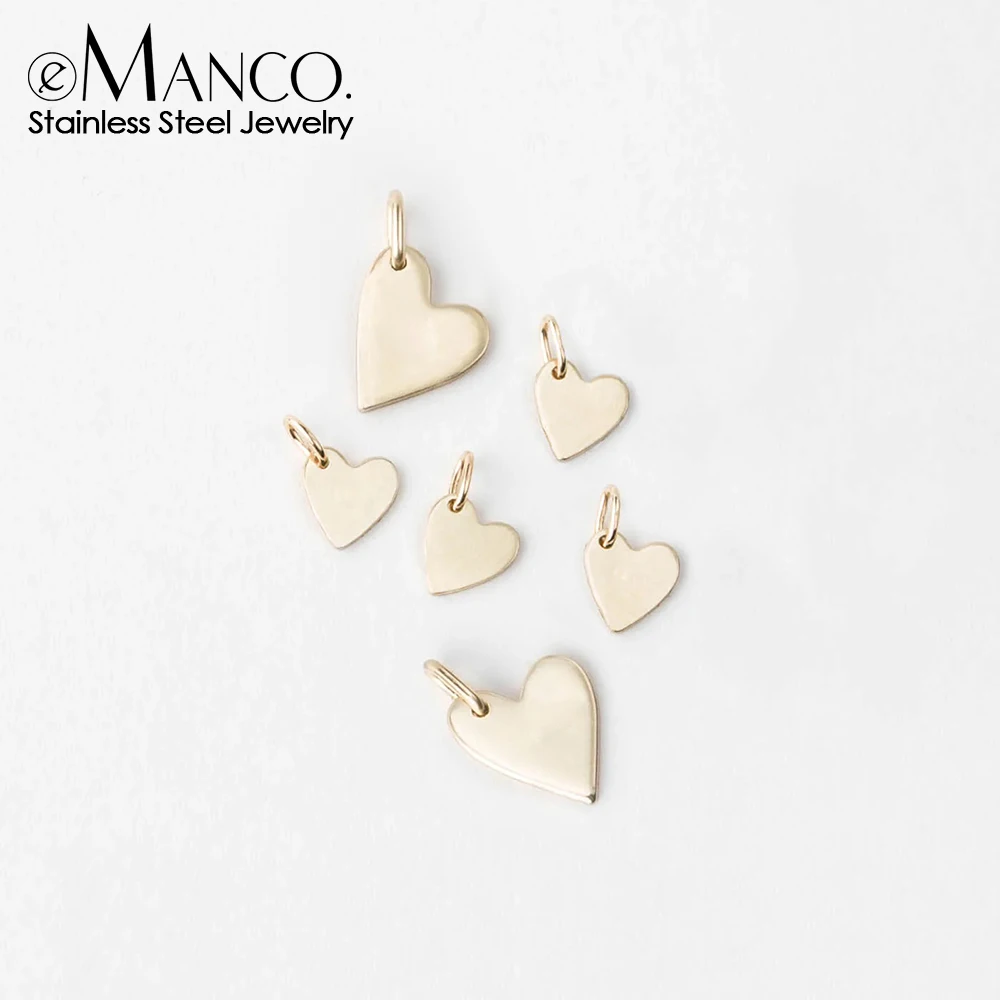 eManco Muttertag, leerer Herz-Anhänger, Edelstahl, hochglanzpoliert, Charms, DIY-Halskette, Armband, 48-Stunden-Versand Image