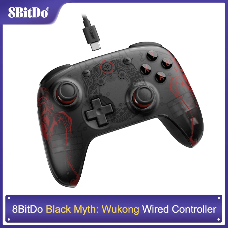 8BitDo Ultimate 2C Black Myth Wukong Wired Gaming Controller für PC, Windows 10, 11, Raspberry Pi, Android Image