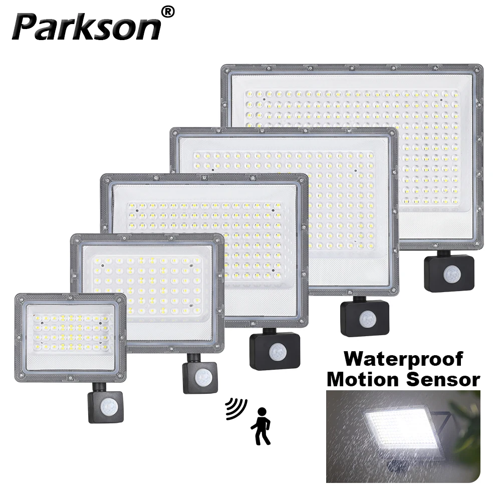 PIR-Bewegungsmelder, LED-Flutlicht, Strahler, 220 V, Außenprojektor, 50 W, 100 W, 200 W, 300 W, 500 W, IP66, wasserdicht, Gartenflutlicht
