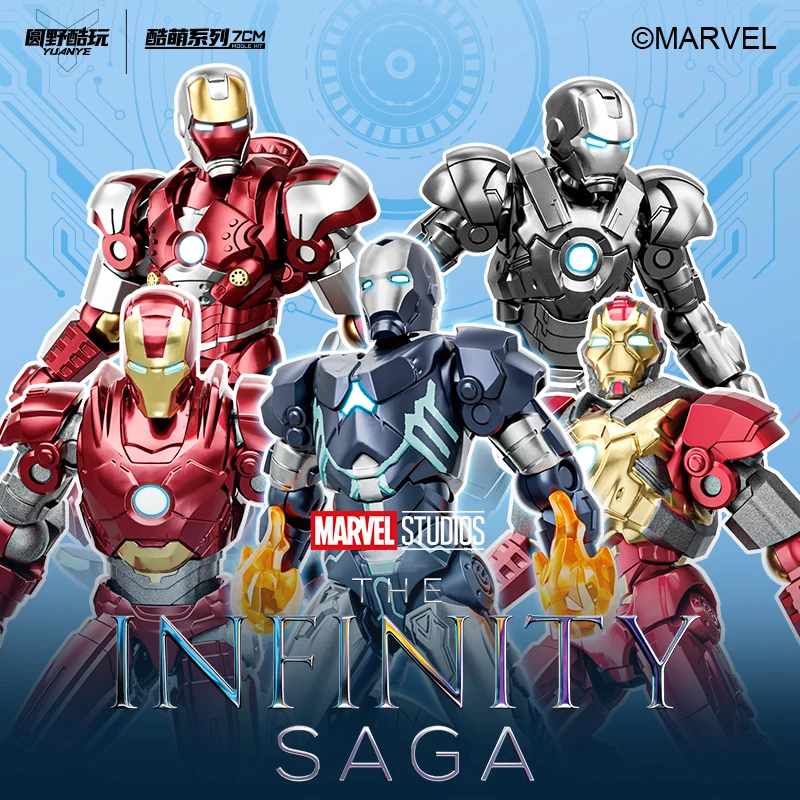 Iron Man Actionfigur Tony Stark MK1-7 MK8-14 MK15-19 MK20-25 Iron Man Montagemodell Erwachsenensammlung Figur