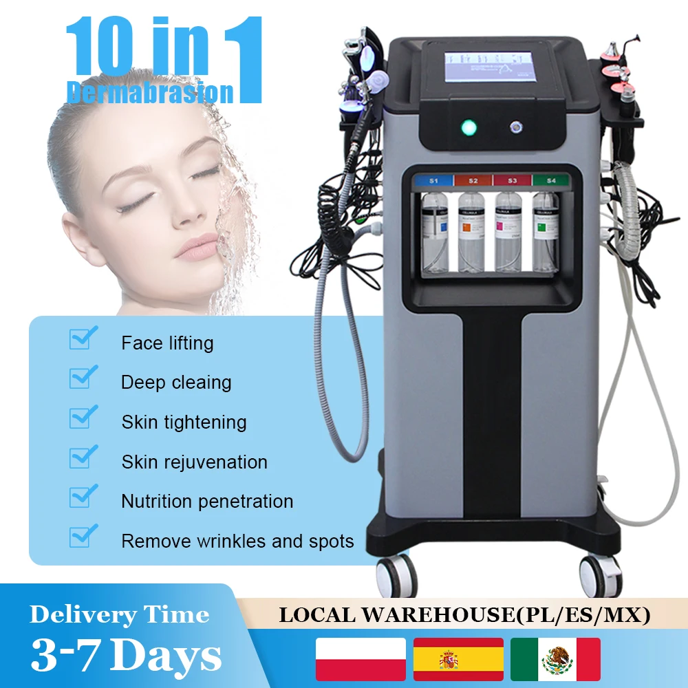 10-in-1-Wasser-Sauerstoff-Hydro-Maschine, Facelifting, Tiefenreinigung, Dermabrasion, Aqua-Schälmaschine, Hautverjüngung, kleine Blase Image