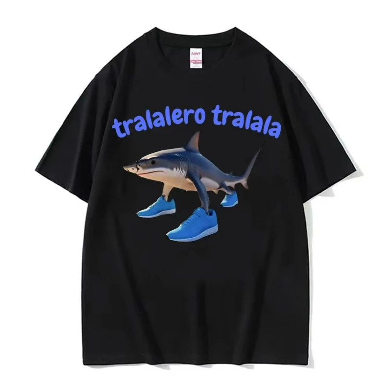 Tralalero Tralala Der Tropfhai Lustige Meme T Shirts Frauen Kleidung Mode Gothic T-shirt Sommer Pop 100% Baumwolle T Shirt Tops Image