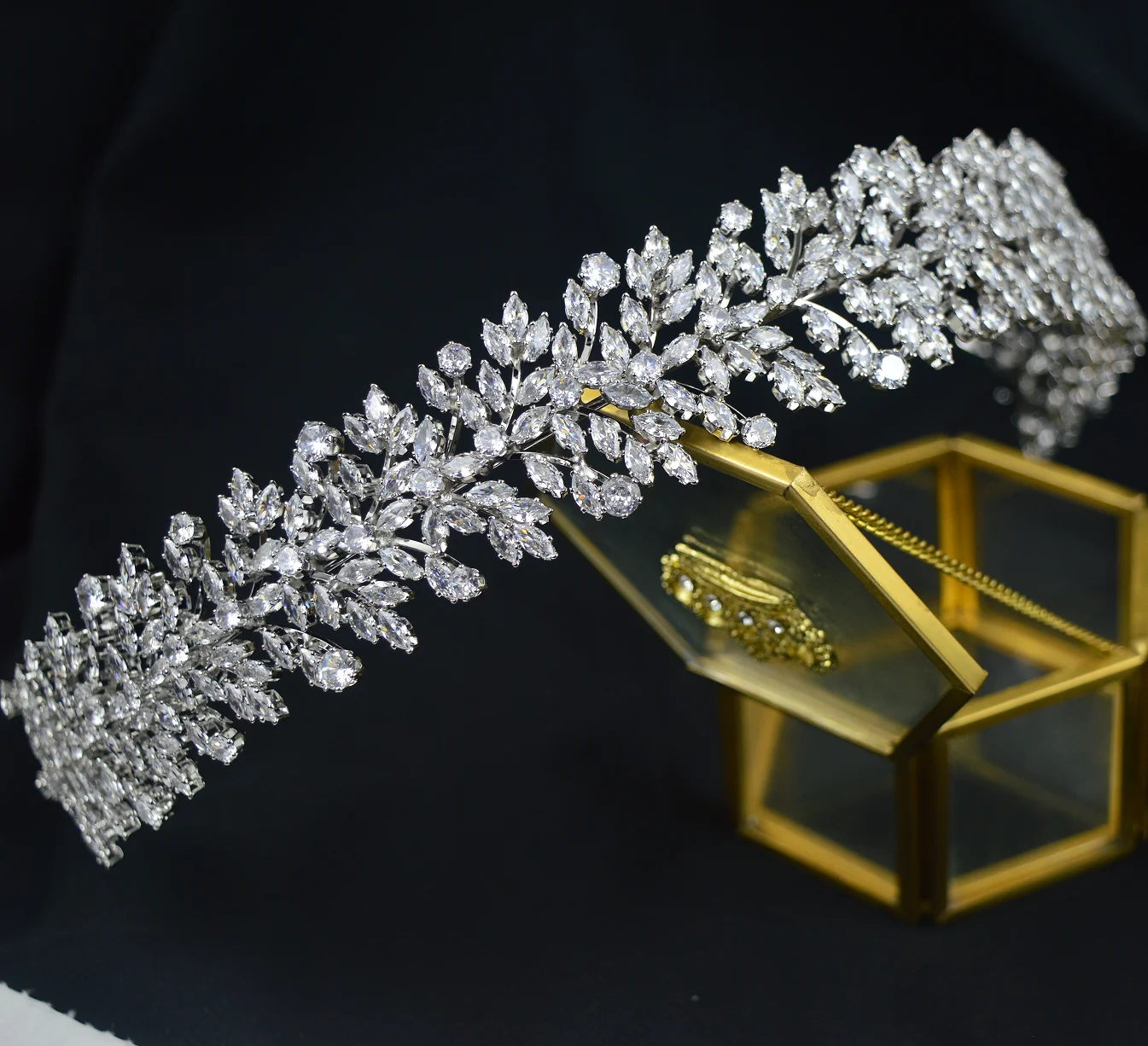 Luxus Braut Stirnband Für Hochzeit Haar Schmuck Kopfschmuck CZ Zirkonia Braut Kronen Tiaras Für Frauen Diadem Party Prom Kopfschmuck Image