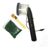 Static Grass Flock Applicator Handheld Mini Flocking Machine for Planting Landscape Construction Model DIY Micro Scenery Game White+Black