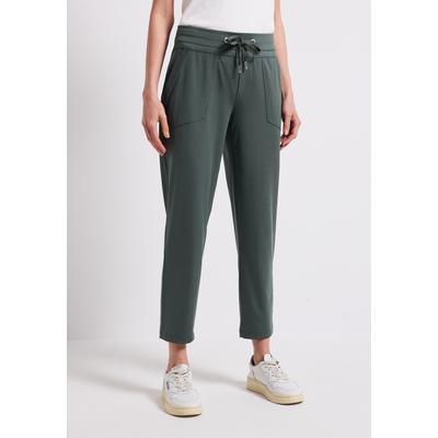 Stoffhose STREET ONE, Damen, Gr. 40, Länge 28, grün (marshy grün), Stoff, 82% Polyester, 18% Elasthan, unifarben, casual, loose fit knöchelfrei, Hosen, Middle Waist Image