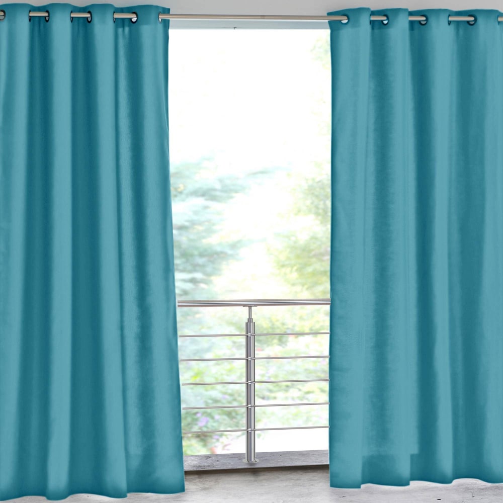 Rideau en polyester bleu orage 135x240cm