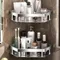 Pas de poinçonnage requis étagère de salle de bain en alliage d'aluminium support de shampoing organisateur de maquillage étagère de douche accessoires de salle de bain étagère d'angle
