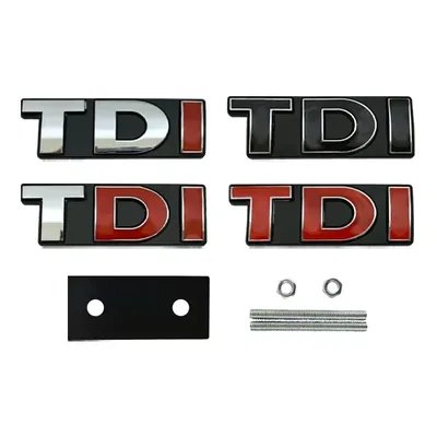 Metal TDI Logo Front Hood Grille Rear Trunk Badge Emblem Sticker Decals for Polo Golf MK5 MK6 Jetta