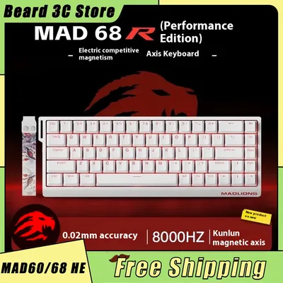 Madcatz Mad60 Mad68 HE Mechanical Keyboard Magnetic Switch Madlions Mad60he Rgb Wired Keyboard Rapid