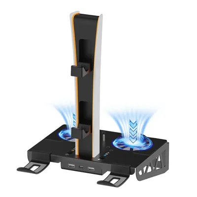 IPLAY Charging Stand with Cooling Fan Charging Dock Station for Both PS5 and New PS5 Slim Consoles
