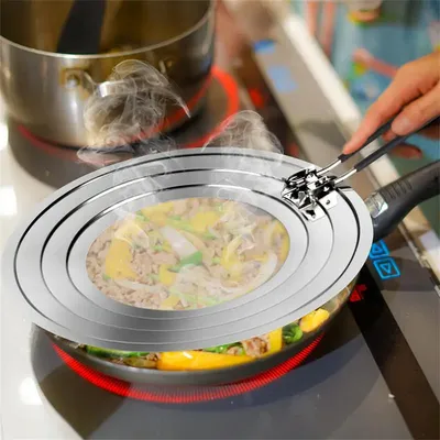 Kitchen Oil Proofing Lid Filter Foldable Handle Frying Pan Cover Splatter Screen Spill Proof Home