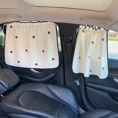 Cute Cartoon Embroidered Thickened Cotton Baby Car Window Sunshade Cover UV Protection Suction Cup