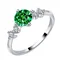 FIRERING 100% Real 1 Green Moissanite Ring GRA Certificate Passed Diamond Test OL Style Ring Women