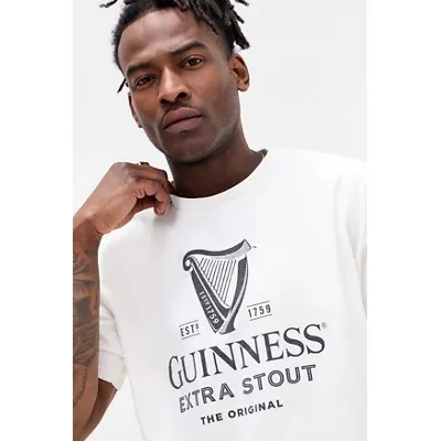 Basic Pleasure Mode UO Exclusive White Harp Guinness T-Shirt - White M at Urban Outfitters