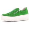 Plateausneaker GABOR, Damen, Gr. 36, grün (apfelgrün), Ziegenveloursleder, sportlich, Schuhe, mit Best Fitting Ausstattung, Freizeitschuh, Halbschuh, Schnürschuh