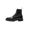 Schnürboots HENRY STEVENS "Winston PDB5", Herren, Gr. 42,5, grau (dunkelgrau), Leder, klassisch, Schuhe