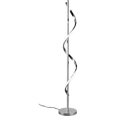 REALITY LEUCHTEN LED Stehlampe "ISABEL, Stehlampe mit Fußschalter, 21,5W LED kaltweiß 4000K 2600 Lumen", grau (chrom), 1 flammig, Ø 20,0cm H: 120,0cm,, Lampen, Stehleuchte stufenlos dimmbar, Höhe 120cm Ø 20cm, Memory Funktion Image