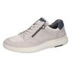 Sneaker WALDLÄUFER "Heiko", Herren, Gr. 8 (42), hellgrau, jeansblau, Nubukleder, kontrastfarbene Details, casual, Schuhe, in Schuhweite H (= sehr weit), Freizeitschuh, Halbschuh, Schnürschuh