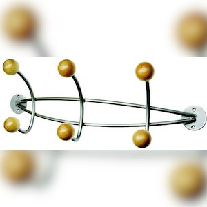 ALCO Wandgarderobe Metall pulverbeschichtet 47x16x15cm silber Packung mit 6 Stück Image