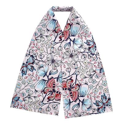 TEMU Elegant Print Dining Scarf For Seniors, Anti-dirty Bib With Snap Closure, Single-layer Absorbent Fabric, Fashionable Clothing Protector For Elderly & Care Recipients Image