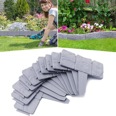 TEMU 40pcs Flexible Lawn Edging With Ground Spikes And Buckles, Grey , Garden Border For Neat And Beautiful Lawns And Gardens, Lawn Decorations Outdoor Image