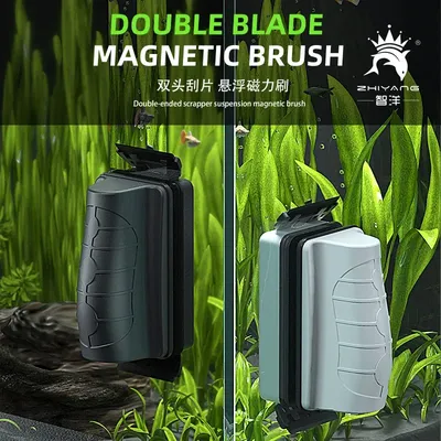 Neue Magnetische Aquarium Aquarium Pinsel Schwimmende Saubere Glas Fenster Algen Schaber Reiniger Image