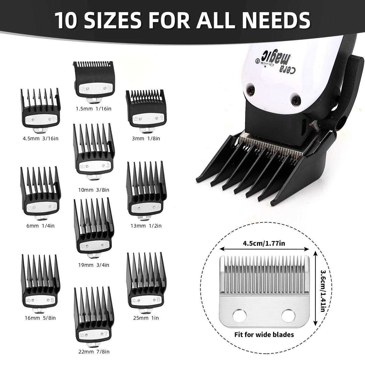 Professionelle 10-Größen Haarschneidemaschine Limit Kamm Salon Barber Schneidführung Ersatzaufsatz Haar Friseur Trimmer Wachen Werkzeuge Image