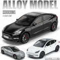 1:24 Tesla Modell 3 Legierung Auto Modell Druckguss Metall Spielzeug Fahrzeug Auto Modell hohe Simulation Sound Licht Sammlung Kinder Spielzeug Geschenk
