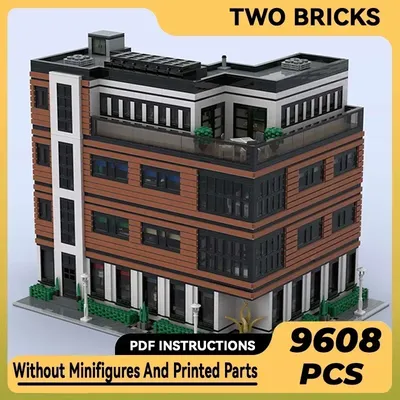 Stadt Street View Modell Moc Gebäude Ziegel Luxus Wohnungen Technologie Modulare Blöcke Geschenke Image