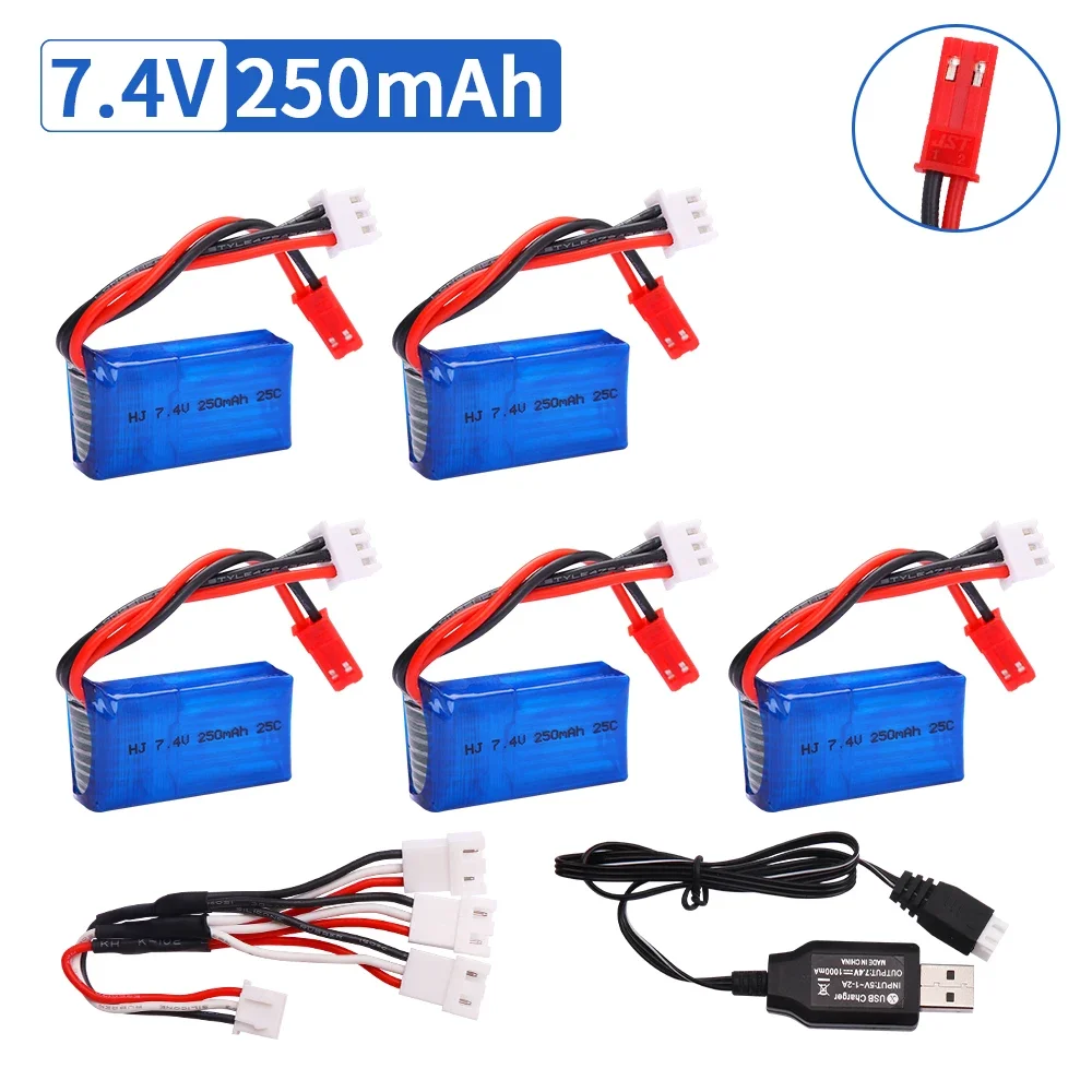 LIPO Batterie 7,4 V 250 mAh 25C Für Orlando Hunter 1:35 RC Fernbedienung klettern Auto zubehör Batterie/ladegerät Sets 2S BATTERIE Image