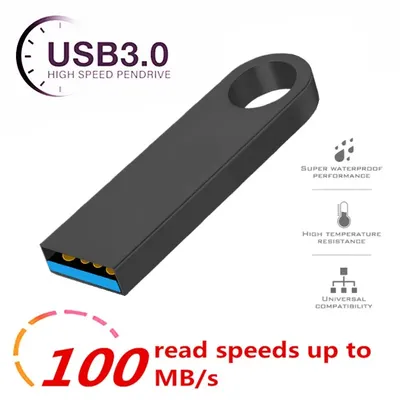 USB 3,0 Flash-Laufwerke 128GB Hochgeschwindigkeits-Metall wasserdichtes schwarzes USB-Stick 64GB Image