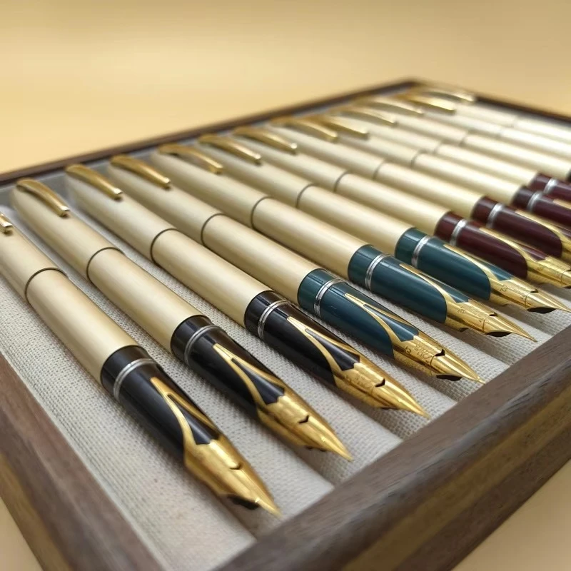 Japan Briefpapier Stift CREST Aluminium Legierung Füllfederhalter Limited Edition Stifte Kapuzenfeder F 0,5mm Büro Student Kalligraphie Stift Image