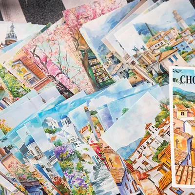 Mr. Paper, Reisen um die Welt, Serie Reisen, Landschaft, Materialaufkleber, niedliche Aufkleber, Image