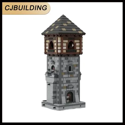 1255 Stück Mini-Mittelaltermodule, 50 Eckturm mit Dachmontage, Baustein, mittelalterlicher Burgturm, Image