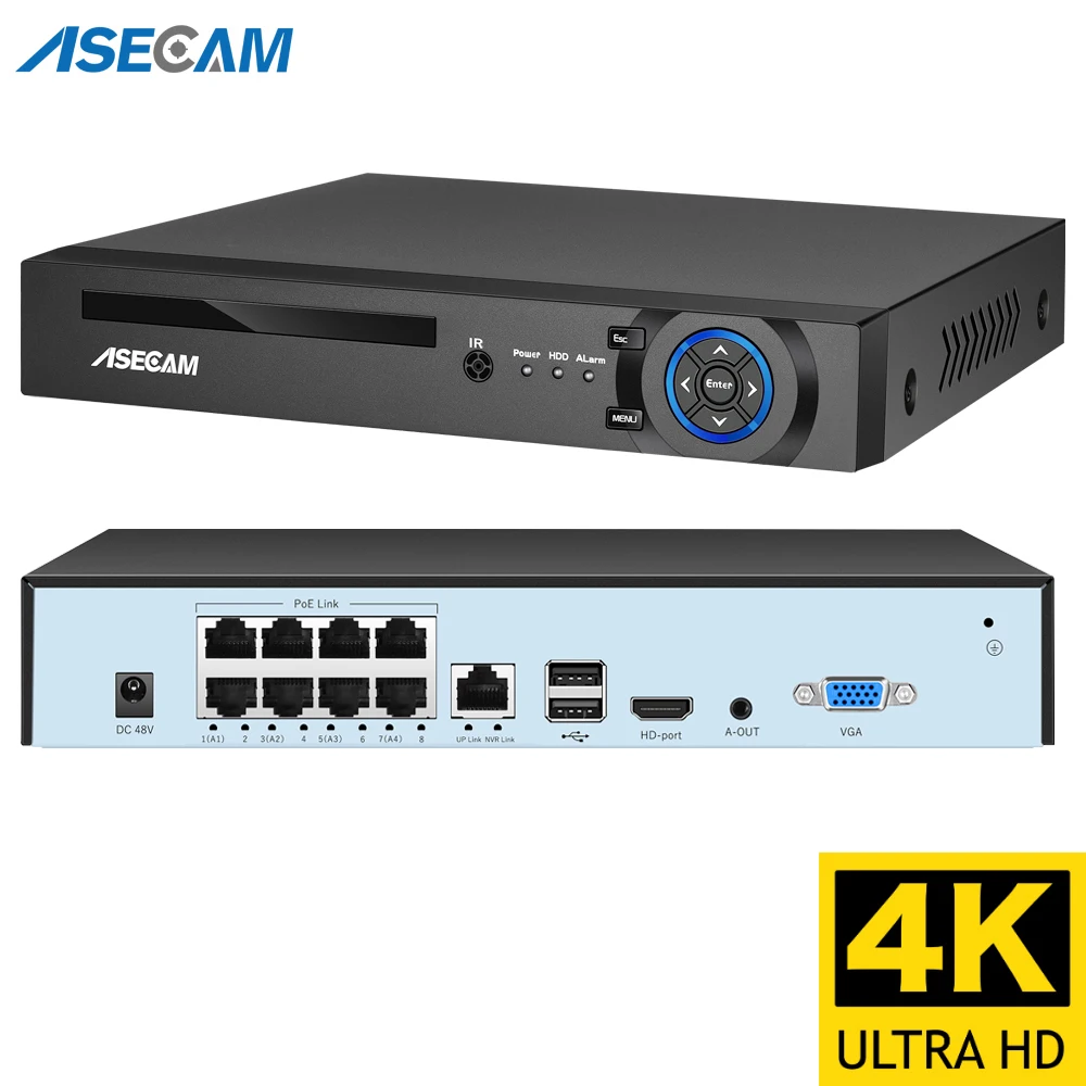 4k Ultra HD POE NVR Videorecorder Onvif H.265 48V Gesichtserkennung IP-Kamera CCTV-System P2P Netzwerksicherheitsüberwachungskamera Image