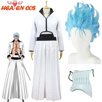 Grimmjow Jaegerjaquez Cosplay Kostüm Perücken Maske Requisiten für Halloween Party Image