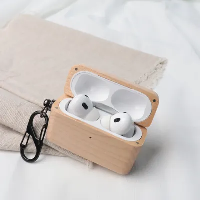 Airpod-Hülle, Kopfhörerhülle für Airpods 1/2 3 4 Pro 2, Kopfhörer-Schutzhülle aus Holz mit Image