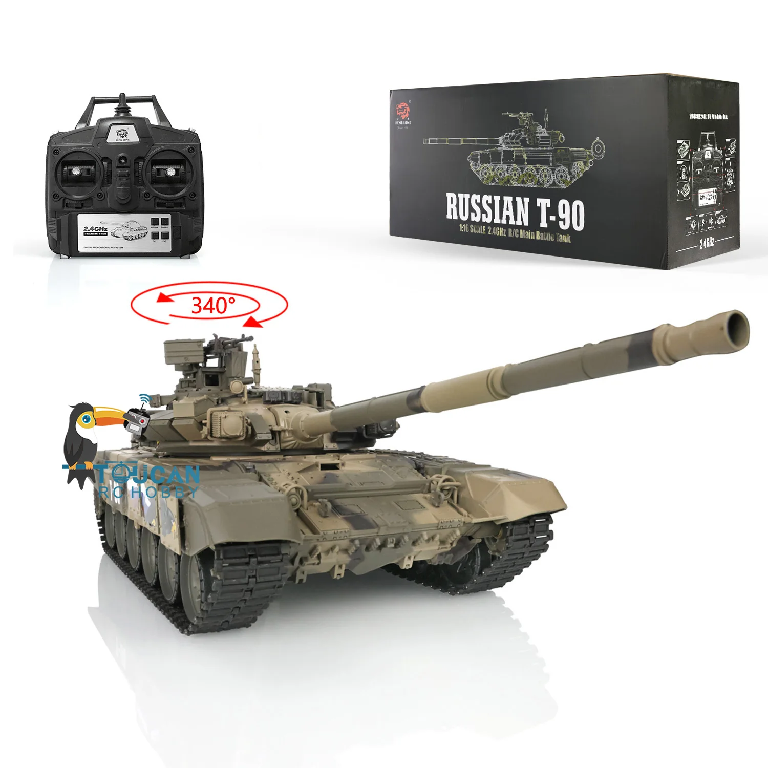 2,4 GHz HENG LONG 1/16 RTR RC Panzer Russland T90 Kunststoff Fernbedienung 3938 Panzer 7,0 Modell Maschinengewehr BB Schießen RC Spielzeug TH17842