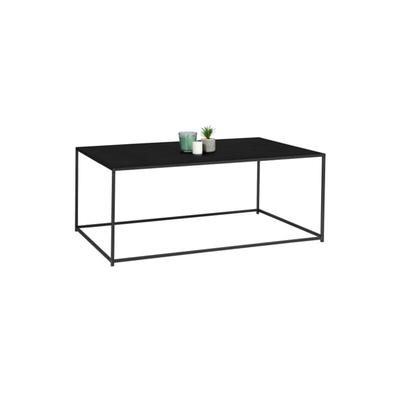 Idmarket - Rechteckiger Couchtisch davis 113 cm aus mattschwarzem Metall Industriedesign Image