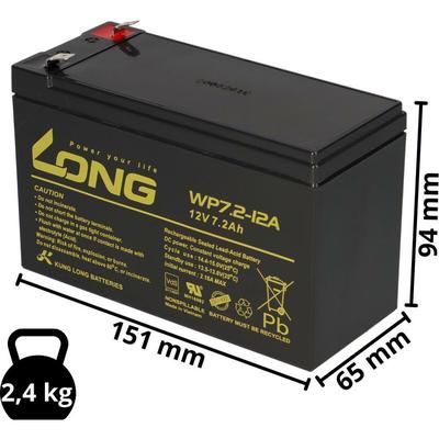 Kunglong - Bleiakku kompatibel Kinderfahrzeug Elektro 12V 7,2 Ah F2 Accu Image